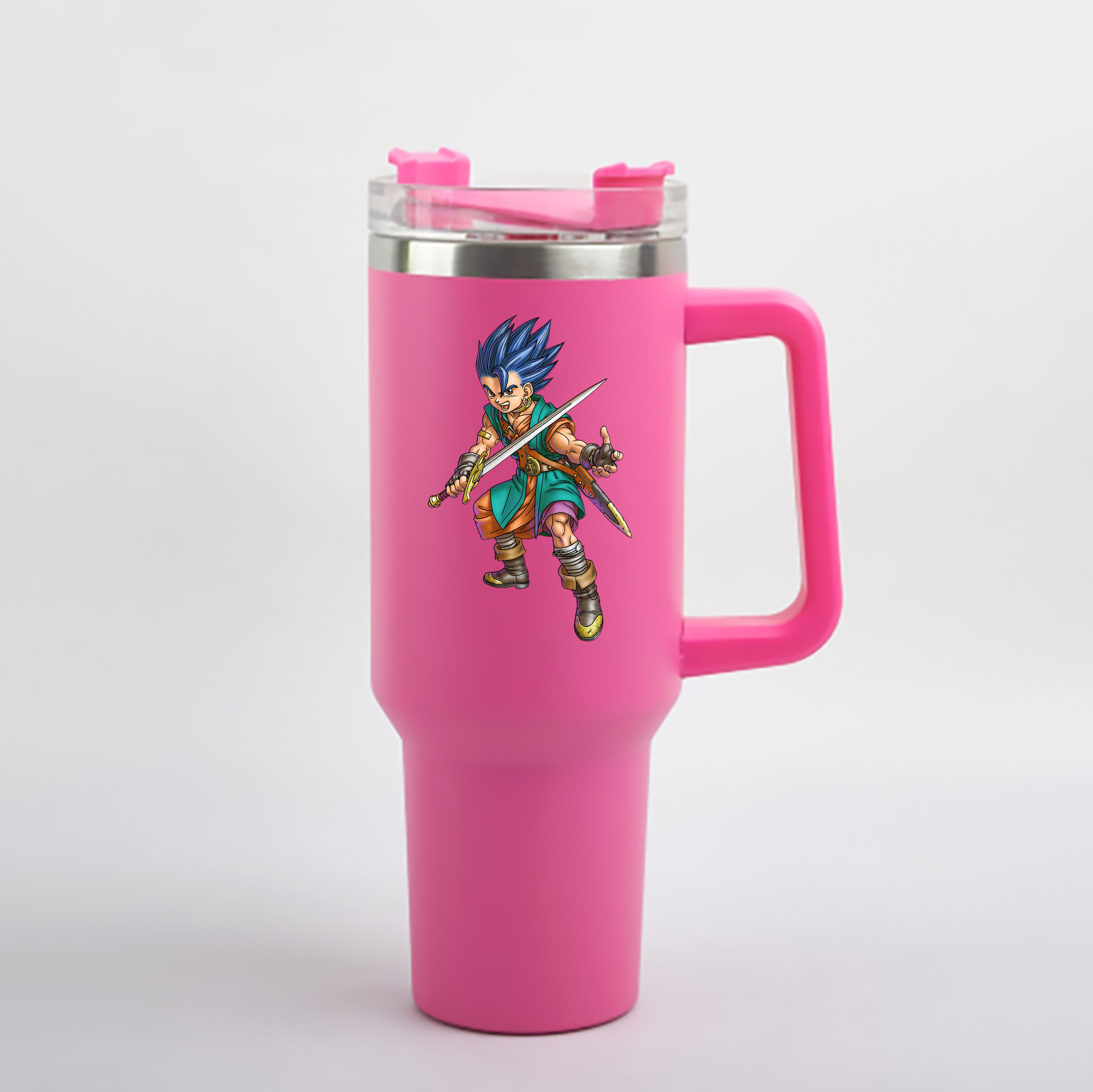 （画像用） ドラゴンクエスト Doragon Kuesuto Dragon Quest 1200mL車用タンブラー - クリスタルステッカー（プラスチックストロー付き）